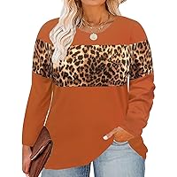 RITERA Plus Size Tops for Women Color Block Long Sleeve Shirts Oversized Loose Fit Pullover Henley Shirts