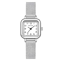 Vintage Square Watches for Women Updated Ladies Quartz Wrist Watches Stainless Steel Band Womens Small Gold Watch Luxury Casual Fashion Bracelet