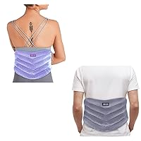REVIX Microwave Heating Pad for Back Pain and Cramps Relief with Moist Heat, Microwave Heated Pack with Moist Heat for Waist, Stomach, and Shoulder, Unscented Hot or Cold Pack, Gray & Purple