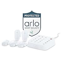 Arlo Home Security System - Wired Keypad Sensor Hub, (5) 8-in-1 Sensors, Yard Sign, 24/7 Professional Monitoring- No Contract Required, DIY Installation, Alarm System for Home Security - SS1501,White