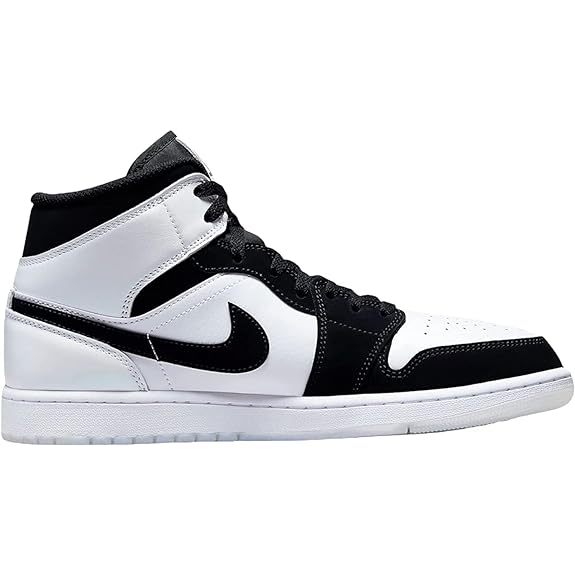 Nike Men's Air Jordan 1 Mid SE Shoes, White/Black-multi-color, 7.5