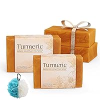 2PCS PureHarmony Turmeric Odor Eliminating Soap, Turmeric Soap Bar for Face & Body, Cleansing Natural Handmade Soap for All Skin