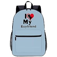 I Love My Boyfriend 17 Inch Laptop Backpack Large Capacity Daypack Travel Shoulder Bag for Men&Women