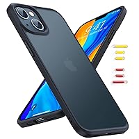 TORRAS Shockproof iPhone 13 Case/iPhone 14 Case, Military Grade Drop Tested, Protective Hard Back Slim Thin iPhone 13 Case Black & iPhone 14 Case Black for Men Black-Guardian Series