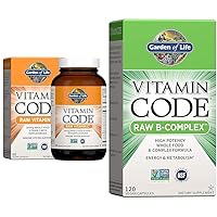 Garden of Life Vitamin Code Raw Vitamin C - 60 Capsules, 500mg Whole Food Vitamin C & Vitamin B Complex - Vitamin Code Raw B Complex - 120 Vegan Capsules, High Potency B Complex Vitamins