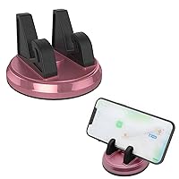 Pack-1 Car Dashboard Cell Phone Holder, 360° Rotating Anti-Slip Navigation Bracket, Horizontal Vertical Adjustment Phone Fixing Device, Universal Accessory for Car Home (Pink & Black)