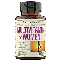 Multivitamin & Multimineral Supplement for Energy, Mood, Focus and Overall Health. Contains Vitamins A, C, D, E & B12, Zinc, Calcium, Magnesium & More (Women's caps)
