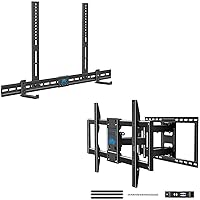 Mounting Dream MD2298-XL Full Motion TV Wall Mount TV Bracket for Most 42-90 Inch TV and MD5425 Soundbar Mount Sound Bar TV Bracket with Holes/Without Holes