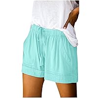 Women's Casual Shorts Plus Size Elastic Waist Shorts Lightweight Baggy Shorts with Pockets Summer Fashion 2024 Shorts