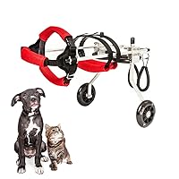 Dog Wheelchair , Adjustable Animal Exercise Wheels,Cart Pet Wheelchair for Handicapped Hind Legs Small Pet/Cat/Dog Walk