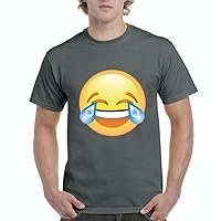 Emoji Laughing Tears Fashion People Couples Gifts Men's T-Shirt Tee X-Large Charcoal