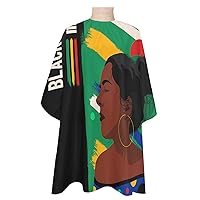 African Women Barber Cape - Salon Hair Cutting Cape for Women,Men,Kids,Adults,Black Day History African American Party Month Haircut Cape with Elastic Neckline Hairdressing Stylist Cape Gown