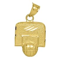 10k Gold Dc Mens Basket Ball Height 24.4mm X Width 13.9mm Sports Charm Pendant Necklace Jewelry for Men