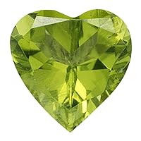 0.35-0.48 Cts of 5 mm AA Heart Peridot (1 pc) Loose Gemstone