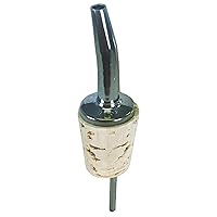 Spill-Stop 285-20 Spill-Stop Tapered Pourer, fits 1/2 gal. Bottles, Seamless spout, with Natural Cork, Controlled Medium Speed, Chrome, Made in USA