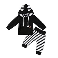 Toddler Baby Boys Girls Outfit Pocket Hoodie Sweatshirt Shirt Tops+Plaid Pants Clothes Set Autumn Winter …