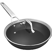 MsMk 8 1/2 Inch Small Egg Pan with Lid, Titanium and Ceramic Nonstick Omelette Pan,Scratch-resistant, Induction Egg Skillet, Oven Safe to 700°F Pan for Cooking, Dishwasher Safe