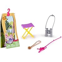 Barbie Camping Fun Accessory Pack-Fishing Pole, Compass, Binoculars 4 Pieces