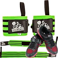 Nordic Lifting Super Heavy Duty Wrist Wraps - Green Bundle with Shoes Venja Size 11 - Black Red