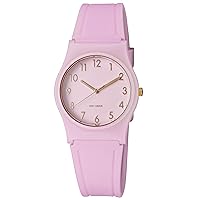 Women's Classic Quartz Watch with Resin Strap, Pink, 100 Meter Water Resistant