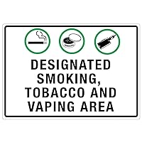 Warning Metal Sign Designated Smoking/Tobacco/Vaping Area – Wall Sign 8
