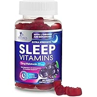 Sleep Vitamins - Fast Acting, Powerful & Natural Sleep Gummy Supplement for Adults - Fall Asleep Naturally with 12mg Melatonin, Chamomile & Zinc - Nature's Sleep & Muscle Support - 60 Gummies