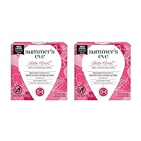 Summer's Eve Sheer Floral Daily Refreshing Feminine Wipes, Removes Odor, pH balanced, 16 count, (Pack of 2)