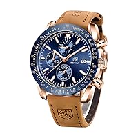 BY BENYAR BENYAR Classic Fashion Elegant Chronograph Watch Casual Sport Leather Band Mens Watches 5140L