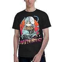 Anime That Time I Got Reincarnated As A Slime Rimuru Tempest Man's T-Shirt 3D Summer Casual Round Neck Short Sleeve T-Shirts