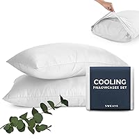 Eucalyptus Tencel Lyocell Pillow Cases - Cooling, Light, Temperature Regulating, Skin-Friendly Pillow Cover - Thin, Crisp and Breathable Percale Pillowcases - (White, King)