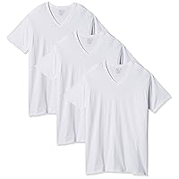 Fruit of the Loom Men's Size Big Tag-Free Underwear & -Undershirts, Tall Man-V Neck-3 Pack, Large
