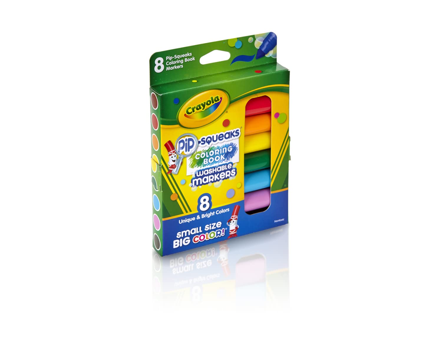 Crayola Pip Squeaks Washable Markers, Mini Markers in Classic Colors, 8 Count