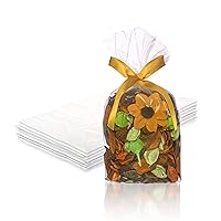 Clear Gusseted Plastic Bags for Gifts, 5 x 4 x 18 Inch. 100 Pack Plastic Bread Bags. 1 Mil Clear Plastic Gift Bags. Leakproof Plastic Treat Bags. Clear Gift Bags for Favors, Baked Gifts
