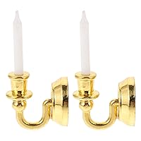 ERINGOGO 1 Pair Dollhouse Wall Light Candle Wall Sconces Home Accessories Home Goods Home Decor Doll House Furniture Light House Decorations for Home F122 Household Products Mini Ferroalloy