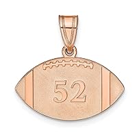 14K Rose Gold Football Customize Personalize Engravable Charm Pendant Jewelry Gifts For Women or Men (Length 0.48