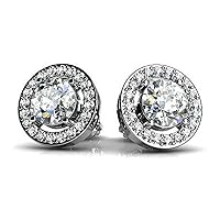 1.70 ct Round Cut Diamond Stud Earrings in Screw Back