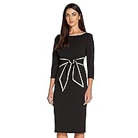 Adrianna Papell Women's Tipped Crepe Tie Dress
