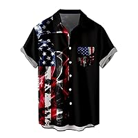 Mens Fitted Tee Long Sleeve 3D Digital Printing Lapel Button T Shirt Shirt Short Sleeve Shirt Top Slim Fit