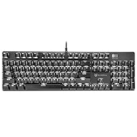 Qisan Mechanical Gaming Keyboard Full Size 104 Keys US Layout Wired Black Switch Backlit Keyboard with Black Color