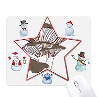 Delicious Home Dish Mushroom Illustration mas Snowman Family Star Mouse Pad