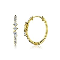 Kobelli Constellation Mixy Natural Diamond Oval Hoops - Mixed Diamond Shapes Hoop Earrings in 10K Gold