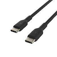 Belkin USB-C to USB-C Cable (1M/3.3ft), USB-C Fast Charging Cable for iPhone 15, iPhone 15 Pro, iPhone 15 Pro Max, iPhone 15 Plus, Galaxy S23, S22, Note, Pixel, iPad Pro, USB Type-C Cable - Black