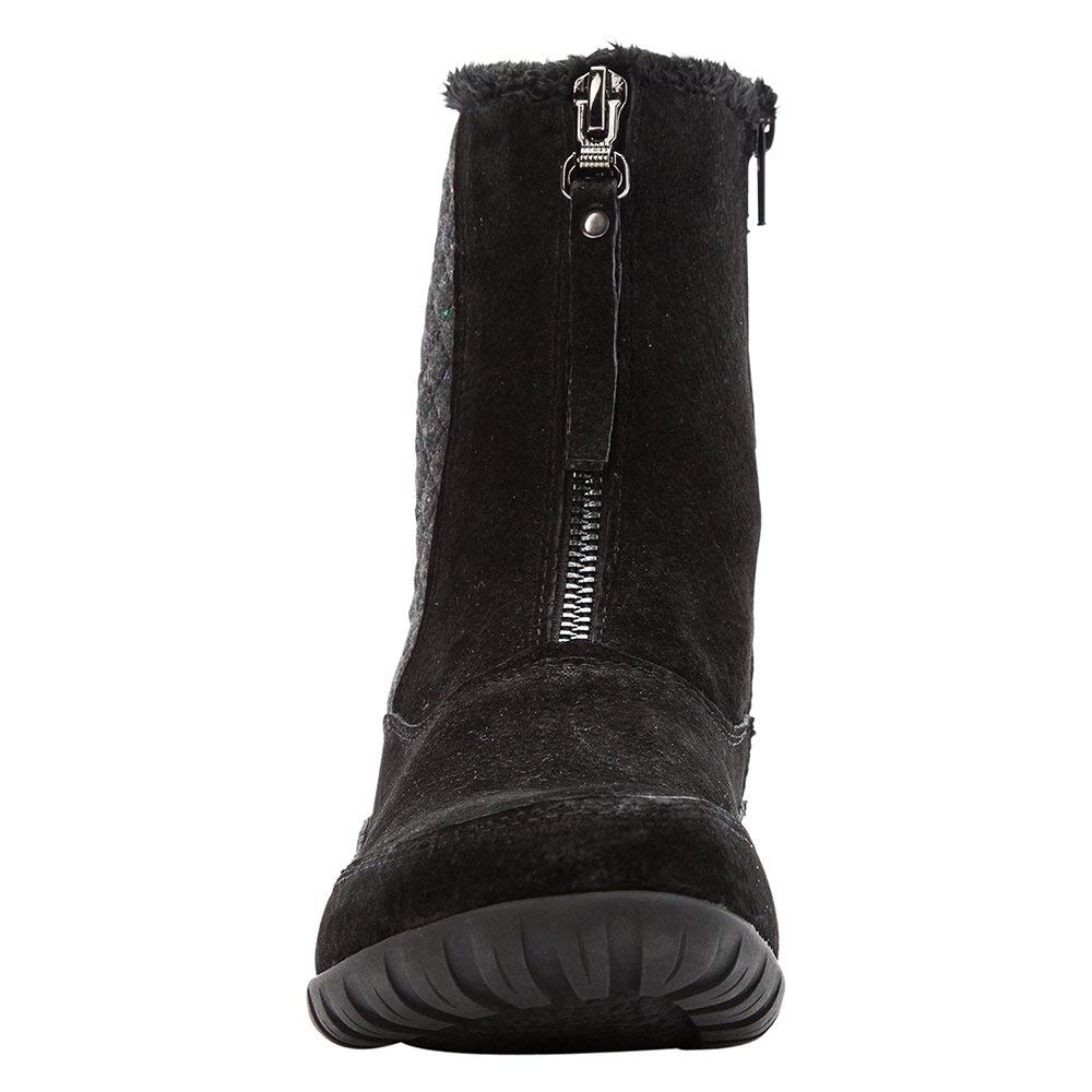 Propet Women's Delaney Mid Zip Boot, black suede, 6H 4E 4E US