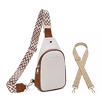 Women Small Crossbody PU Leather Chest Bag Sling Bag Satchel Daypack Shoulder backpack for traveling hiking Cycling