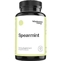 Organic Spearmint Capsules | Great Alternative to Spearmint Tea | 1000mg Spearmint Leaf Powder | Supports Hormones, Cognition, Gut, Immune System, PCOS | 30-Day Supply | 90 Spearmint Supplements