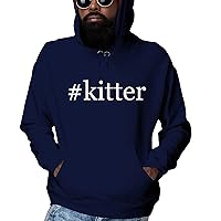 #kitter - Men's Hashtag Ultra Soft Hoodie Sweatshirt, Navy, X-Large