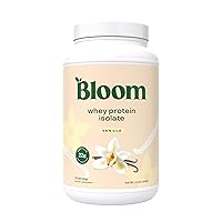 Bloom Nutrition Whey Isolate Protein Powder, Vanilla - Pure Iso Post Workout Recovery Drink Blend, Smoothie Mix with Digestive Enzymes for Gut Health - Low Carb, Keto & Zero Sugar Added