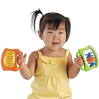Constructive Playthings Rhythm Band Baby Musical Toys, Plastic, Handles for Easy Grip, Daycare Essentials, Early Learning, Set of 4 Unique Instruments, 6 Months & Up
