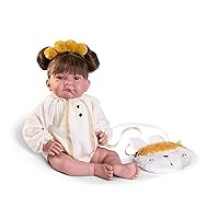 Antonio Juan Newborn Dolls Unique Pigtails | Doll with Romper and Accessories | 2024 Collection | Walking Friend | 42 cm - Ref. 33366