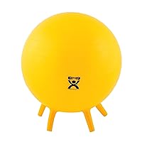CanDo 30-1891 Non-Slip Inflatable Exercise Ball with Stability Feet for Exercise, Workout, Core Training, Yoga, Pilates, Active Sitting in Gym, Office, Home or Classroom. Yellow 18